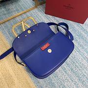 Valentino Supervee Calfskin Crossbody Bag Blue ZXLU26 Size 26.5 cm - 6