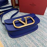 Valentino Supervee Calfskin Crossbody Bag Blue ZXLU26 Size 26.5 cm - 4