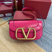 Valentino Supervee Calfskin Crossbody Bag Pink ZXLU26 Size 26.5 cm - 1