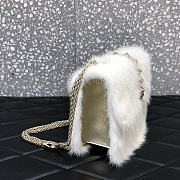 Valentino Mink Fur Mini Shoulder Bag White Size 21 cm - 2