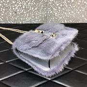 Valentino Mink Fur Mini Shoulder Bag Gray Size 21 cm  - 4