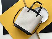 YSL Teddy Linen Canvas Shopping Bag 551595 Size 25.5 x 33 x 19.5 cm - 4