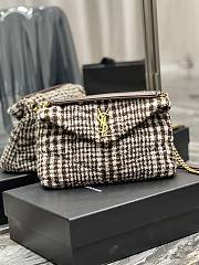 YSL Small Puffer Checked Tweed And Lambskin 577476 Size 29 × 17 × 11 cm - 1