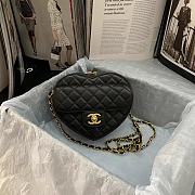 Chanel Heart Shaped Pre-spring 2022 Black Size 20 × 17 × 6.5 cm - 6
