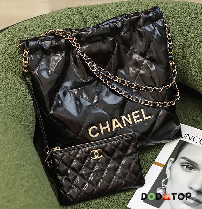 Chanel Leather Shopping Bag Black 2022 Size 30 x 7 x 29 cm - 1