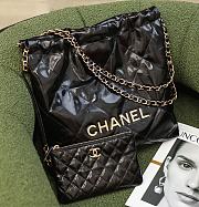 Chanel Leather Shopping Bag Black 2022 Size 30 x 7 x 29 cm - 1
