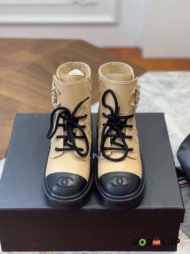 Chanel CC Beige Boots - 1