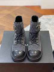 Chanel CC Gray Boots - 1