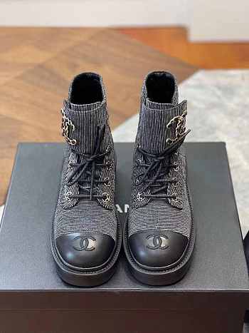 Chanel CC Gray Boots