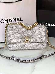Chanel 19 Tweed & Fabric Handbag AS1160 Size 26 x 16 x 9 cm - 1