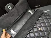 Chanel Caviar Calfskin Flap Bag A1113 With Silver Hardware 30cm Black - 4