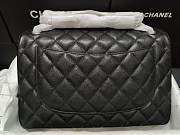 Chanel Caviar Calfskin Flap Bag A1113 With Silver Hardware 30cm Black - 2