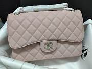 Chanel Caviar Calfskin Flap Bag A1113 With Silver Hardware 30cm Light Pink - 3