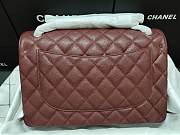 Chanel Caviar Calfskin Flap Bag A1113 With Silver Hardware 30cm Red - 3