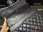 Chanel Lampskin Flap Bag A1113 With Gold Hardware 30cm Navy Blue - 6