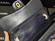 Chanel Lampskin Flap Bag A1113 With Gold Hardware 30cm Navy Blue - 5