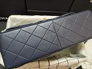 Chanel Lampskin Flap Bag A1113 With Gold Hardware 30cm Navy Blue - 2