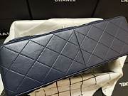 Chanel Lampskin Flap Bag A1113 With Silver Hardware 30cm Navy Blue - 4