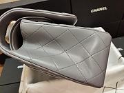 Chanel Lampskin Flap Bag A1113 With Gold Hardware 30cm Gray - 6