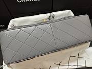 Chanel Lampskin Flap Bag A1113 With Gold Hardware 30cm Gray - 5