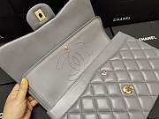 Chanel Lampskin Flap Bag A1113 With Gold Hardware 30cm Gray - 4