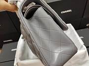 Chanel Lampskin Flap Bag A1113 With Silver Hardware 30cm Gray - 6