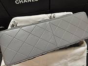 Chanel Lampskin Flap Bag A1113 With Silver Hardware 30cm Gray - 4