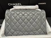Chanel Lampskin Flap Bag A1113 With Silver Hardware 30cm Gray - 3