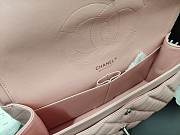 Chanel Lampskin Flap Bag A1113 With Silver Hardware 30cm Light Pink - 2