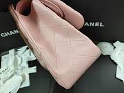 Chanel Lampskin Flap Bag A1113 With Silver Hardware 30cm Light Pink - 3