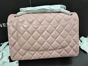 Chanel Lampskin Flap Bag A1113 With Silver Hardware 30cm Light Pink - 5