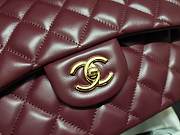 Chanel Lampskin Flap Bag A1113 With Gold Hardware 30cm Red - 2