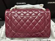 Chanel Lampskin Flap Bag A1113 With Gold Hardware 30cm Red - 5