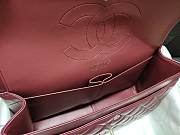 Chanel Lampskin Flap Bag A1113 With Silver Hardware 30cm Red - 3