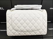 Chanel Lampskin Flap Bag A1113 With Gold Hardware 30cm White - 5