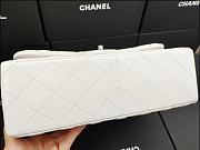 Chanel Lampskin Flap Bag A1113 With Silver Hardware 30cm White - 3