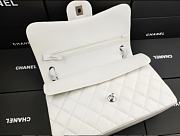 Chanel Lampskin Flap Bag A1113 With Silver Hardware 30cm White - 6