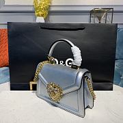 D&G Small Devotion Bag In Nappa Leather Silver Size 19 x 11 x 4.5 cm - 6