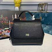 D&G Medium Calfskin Sicily 58 Bag Black Size 25 x 20 x 12 cm - 1