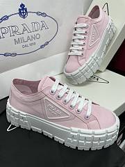 Prada Double Wheel Nylon Gabardine Sneakers Light Pink - 2