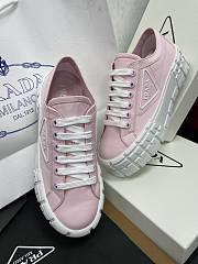 Prada Double Wheel Nylon Gabardine Sneakers Light Pink - 3