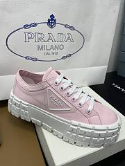 Prada Double Wheel Nylon Gabardine Sneakers Light Pink - 4