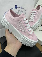 Prada Double Wheel Nylon Gabardine Sneakers Light Pink - 5