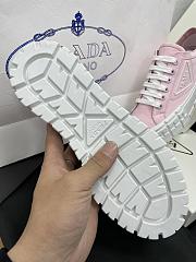 Prada Double Wheel Nylon Gabardine Sneakers Light Pink - 6