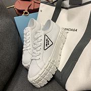 Prada Double Wheel Nylon Gabardine Sneakers White - 2