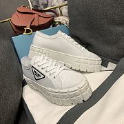 Prada Double Wheel Nylon Gabardine Sneakers White - 5