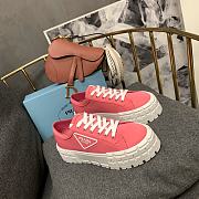 Prada Double Wheel Nylon Gabardine Sneakers Pink - 1