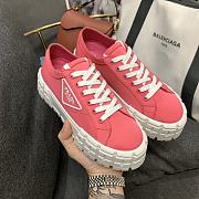 Prada Double Wheel Nylon Gabardine Sneakers Pink - 4