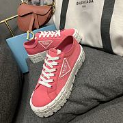 Prada Double Wheel Nylon Gabardine Sneakers Pink - 3