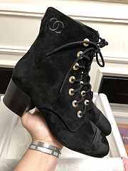 Chanel Suede Leather Boots Black - 5
